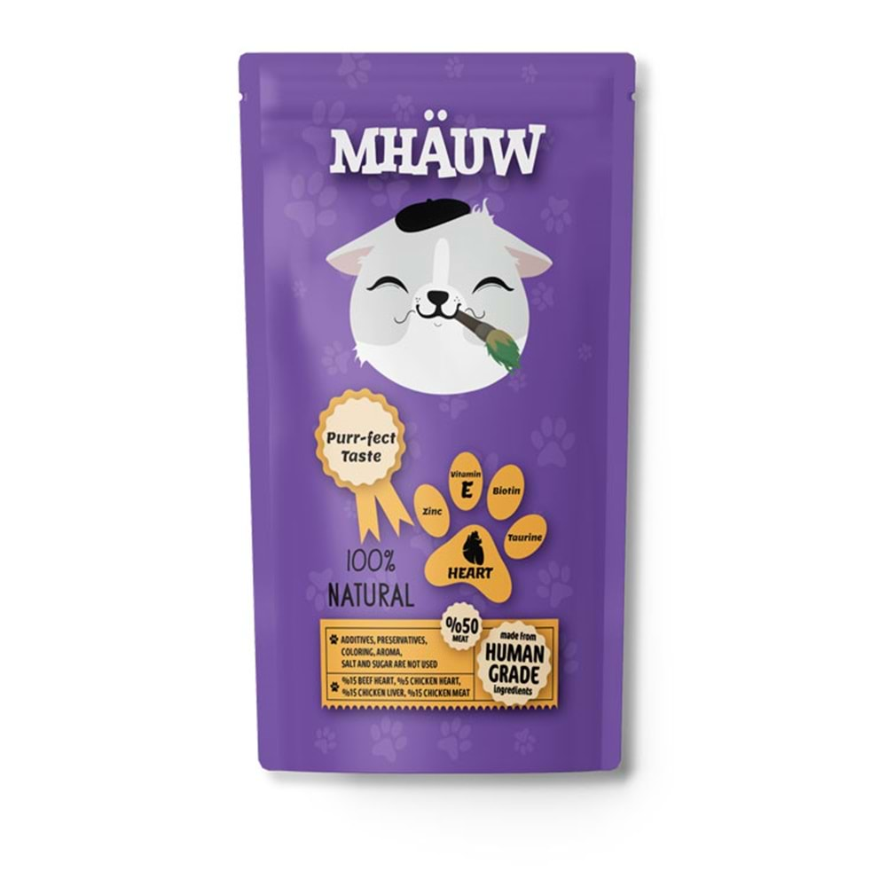 Mhauw Yürekli Kedi Maması 80G