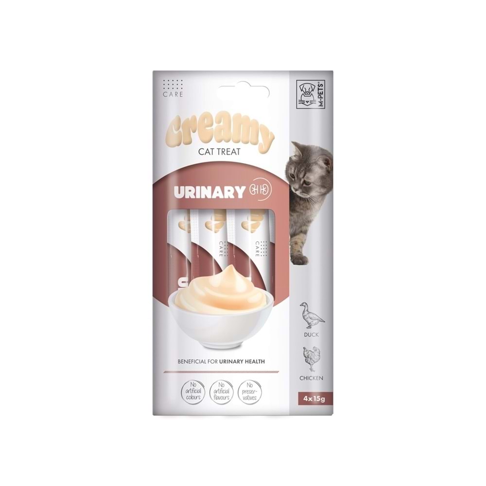 M-PETS URINARY FONKSİYONEL CREAMY KEDİ ÖDÜLÜ 4X15GR