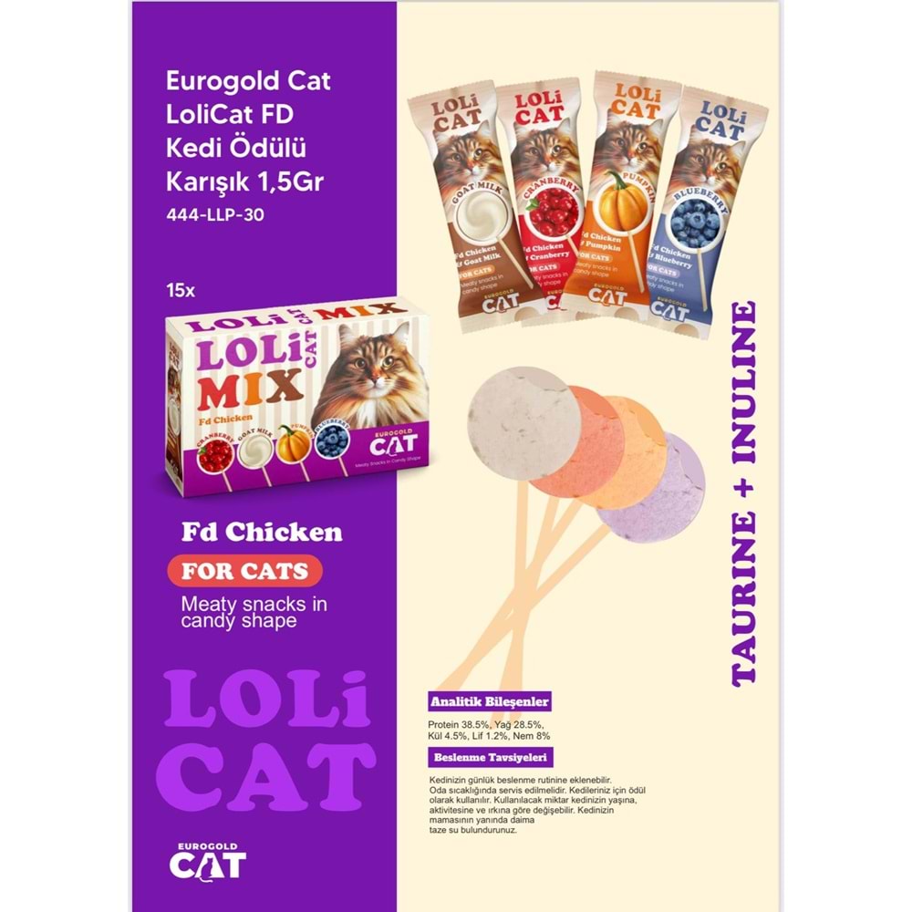 EuroGold Cat LoliCat FD Kedi Ödülü Karışık 1,5 Gr