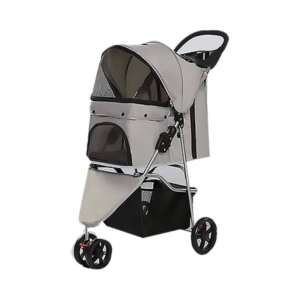 EuroDog Katlanabilir Köpek Arabası Gri 81x45,5x101 Cm