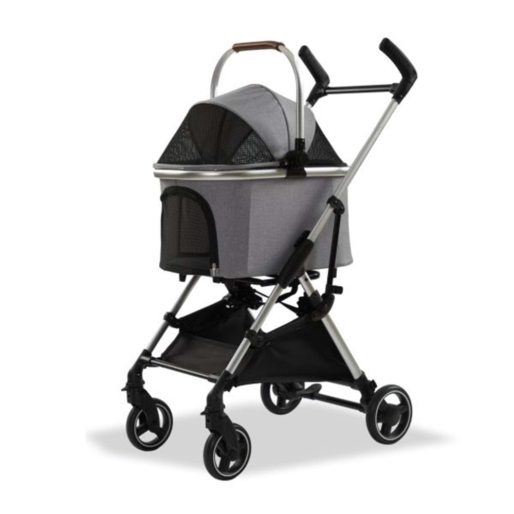 EuroDog Katlanabilir Köpek Arabası K.Gri 60x44x100 Cm
