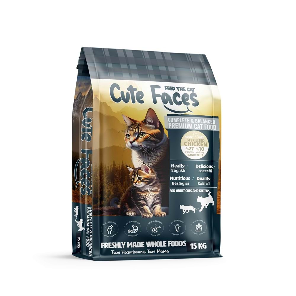 Cute Faces Adult Cat Sterilized 27/10 Chıcken 15 Kg