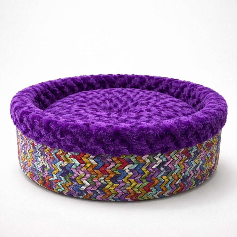 Speciel Peluş Simit Yatak Mor 50X50X15Cm