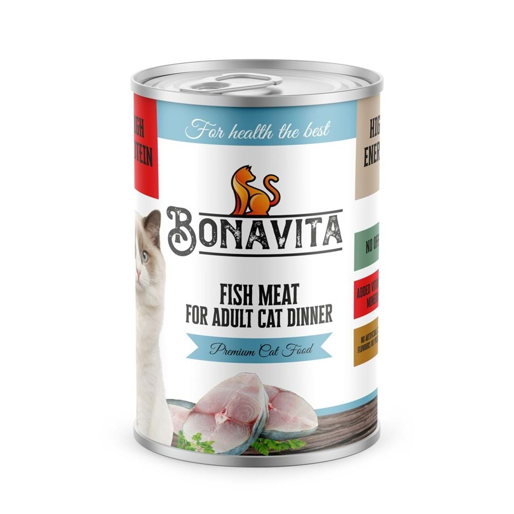 Bonavita Balıklı Yetişkin Kedi Konservesi 400 gr