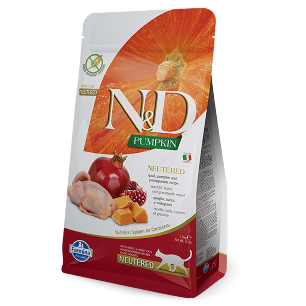 N&D Pumpkın Bıldırcın & Nar Neutered 1,5Kg
