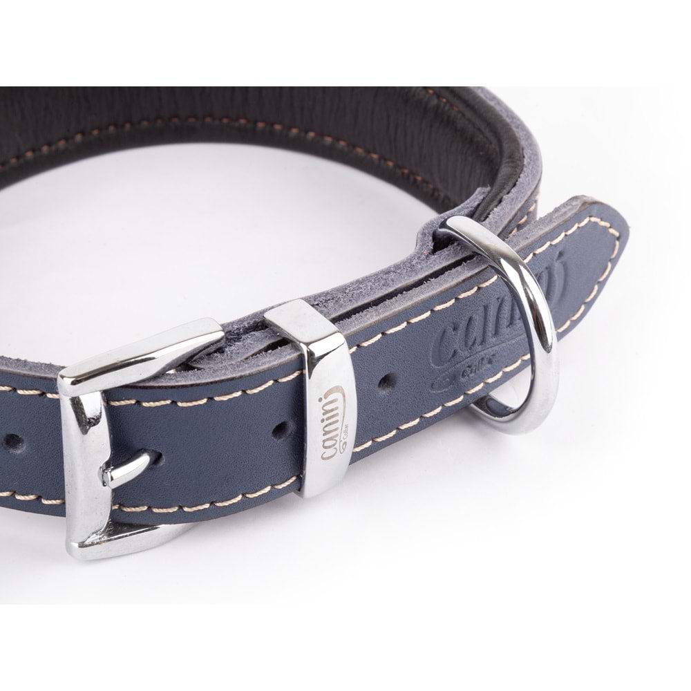 Canini Yağlı Deri Lacivert Köpek Tasması 4 Cm 54-64 Cm XL