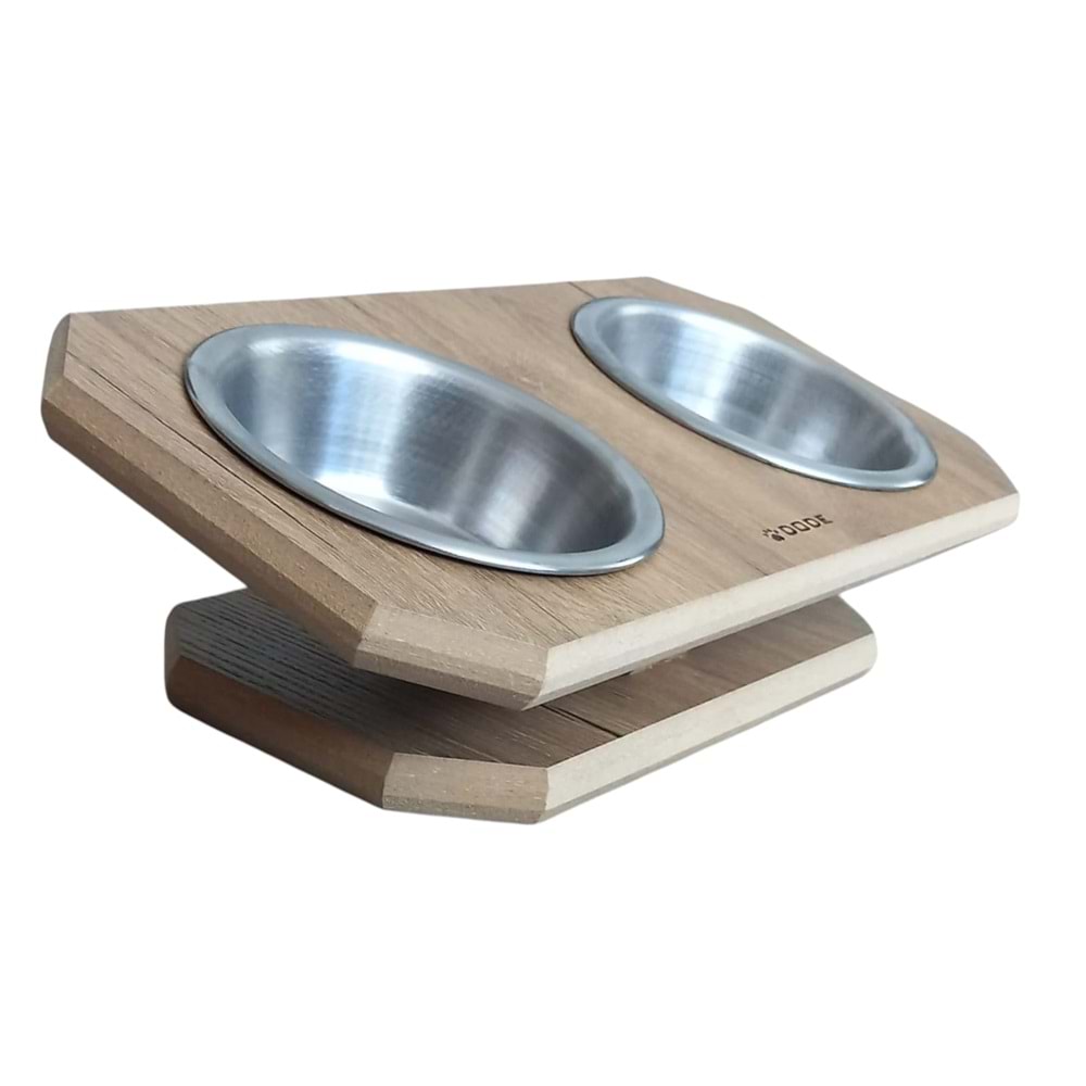 Ahşap Standtlı İkili Mama Kabı 2