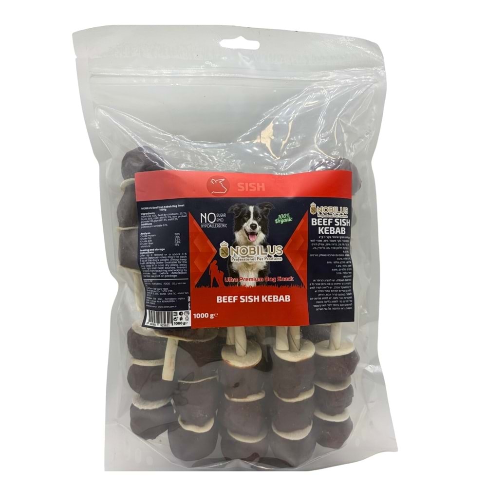 Nobilus Sığır etli Şiş Kebap Köpek Ödül maması 13cm 1 Kg