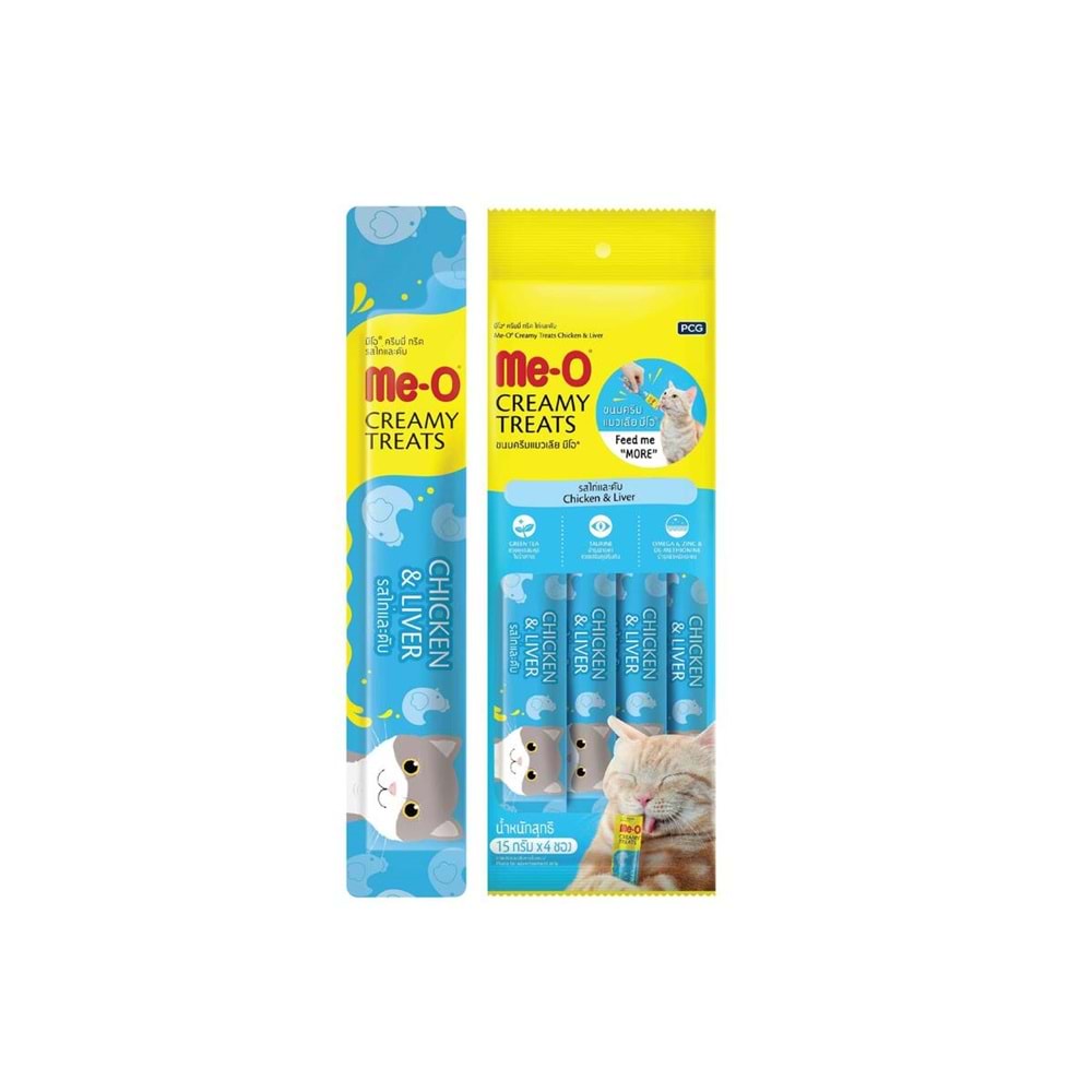 1-Me-O Creamy Tavuk&Ciğer Kedi Ödül 4X15Gr