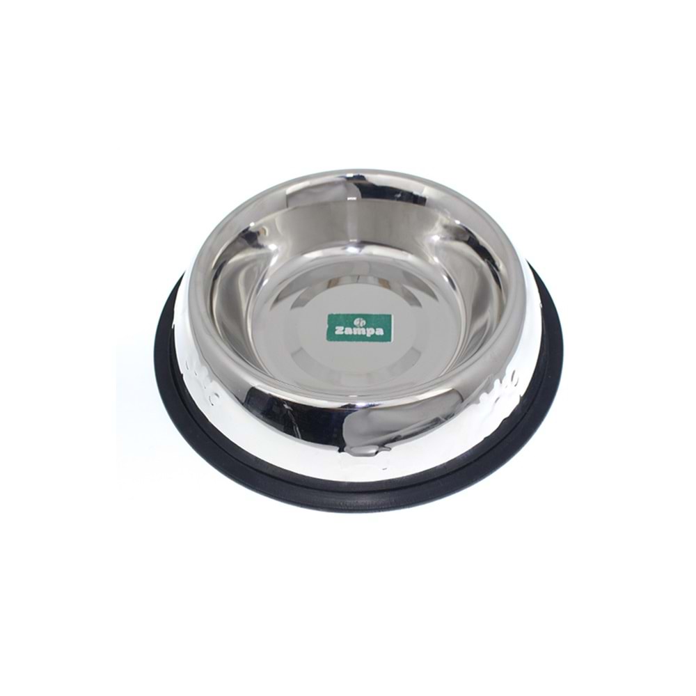 Çelik Kaymaz Tabanlı Kabartmalı Oval Mama ve Su Kabı 8 Oz