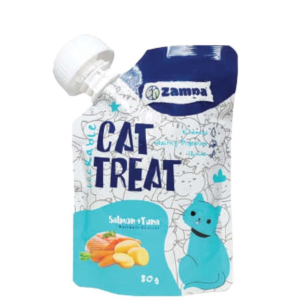 Zampa Puding Kedi Ödülü - Somon & Ton Balıklı 80 Gr