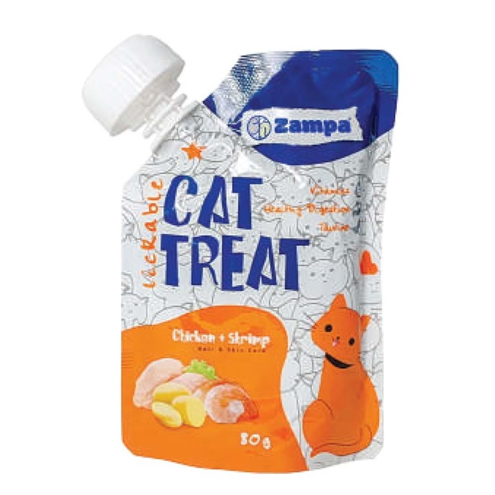 Zampa Puding Kedi Ödülü - Tavuk Etli & Karidesli 80 Gr