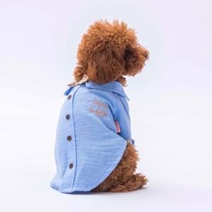 24405 Mavi Linen Look Gömlek