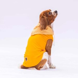 24818 Sarı Gingham Kapşonlu Polo Tişört