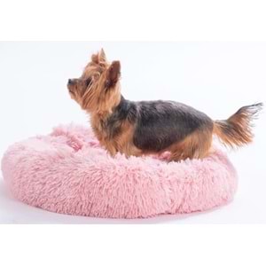 Pembe Donut Kedi Köpek Yatağı-L