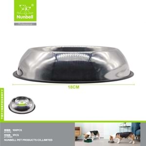 Nunbell Çelik Mama Kabı Oval 18Cm