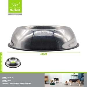 Nunbell Çelik Mama Kabı Oval 34Cm