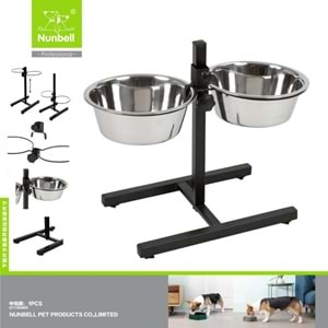 Nunbell İkili Çelik Mama Kabı 28Cm