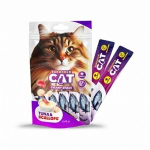 Eurogold Cat Sıvı Kedi Ödül Ton-Deniz Tarağı 5X15Gr