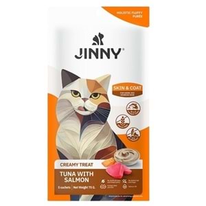 Jinny Cream Treat Skin & Coat Ton ve Somon Balıklı Krema Kedi Ödülü 5x15 Gr