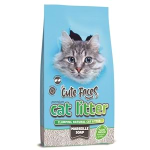 Cute Faces Marsilya Sabun Kokulu Topaklanan İnce Taneli Kedi Kumu 10L.