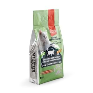 Daisy Grey Aktif Karbon Topaklanan İnce Taneli Kedi Kumu 10L.