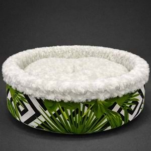 Speciel Peluş Simit Yatak Beyaz 50X50X15Cm