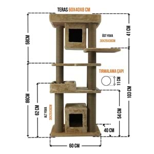 Brüksel Tırmalamalı Kedi Evi