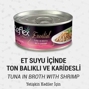 Reflex Plus+ Essential Et Suyu İçinde Ton Balıklı & Karidesli Yetişkin Kedi Maması 70Gr
