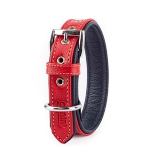 Canini Flotter Deri Kırmızı-Laci Köpek Tasması 2,5 Cm 22-30 Cm Xxs