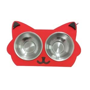 Kedi Ve Köpek Figürlü Mama Ve Su Kabı İkili