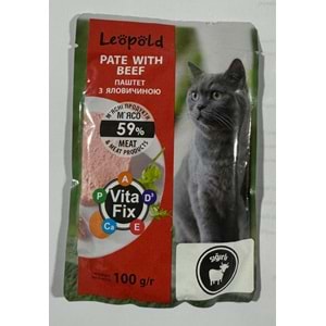 Leopold Sığır Etli Yaş Kedi Maması 100 Gr