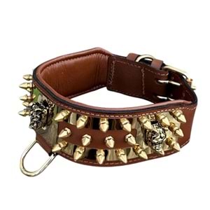 6 Cm Kristal Taşlı Deri Tasma