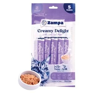 Zampa Creamy Delight Ton Balıklı & Krill Kedi Krema Ödül Maması - 16 Gr X 5