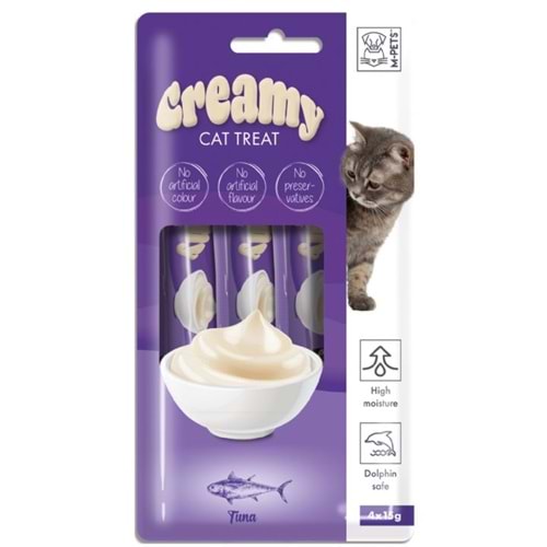 M-Pets Creamy Ton Balıklı Kedi Ödülü 4X15Gr