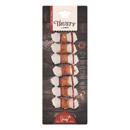 M-PETS TRUSTY EXTRA BEEF DÜĞÜMLÜ KEMİK 7Lİ 105GR/6,4CM