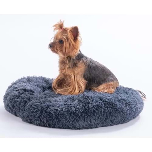 Antrasit Donut Kedi Köpek Yatağı-M