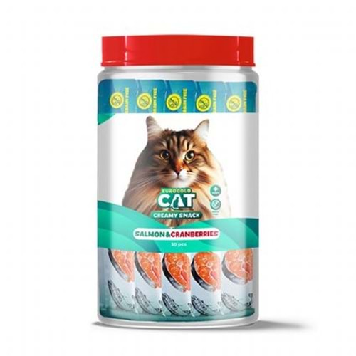 EuroGold Cat Sıvı Kedi Ödül Somon-Kızılcık 30x15Gr