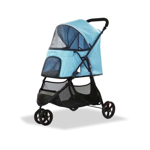 EuroDog Katlanabilir Köpek Arabası Mavi 74,5x52,2x98 Cm