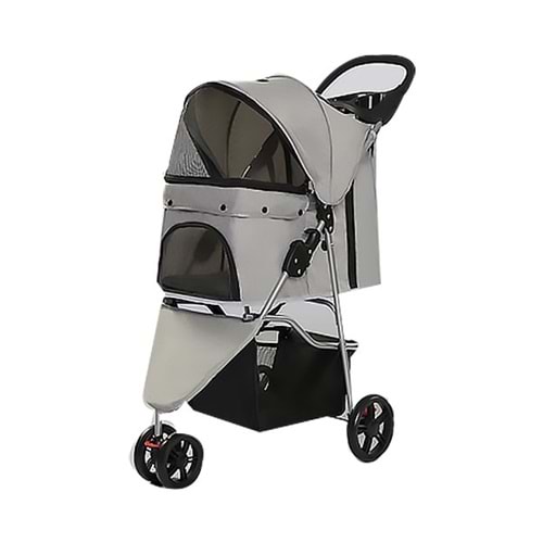 EuroDog Katlanabilir Köpek Arabası Gri 81x45,5x101 Cm