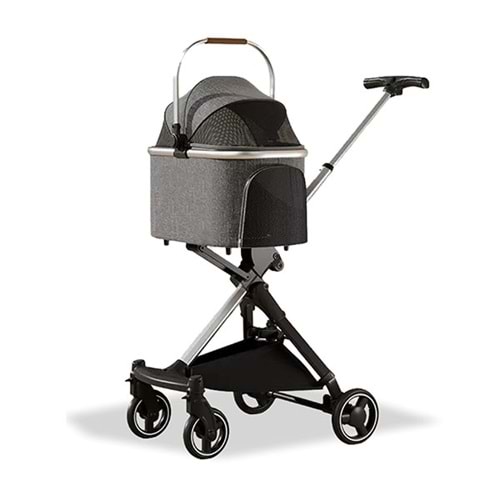 EuroDog Katlanabilir Köpek Arabası Gri 78x58x106 Cm