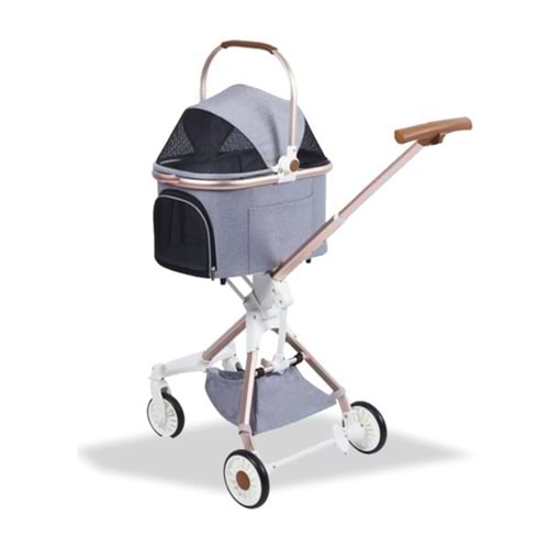 EuroDog Katlanabilir Köpek Arabası Gri 83x48,5x110 Cm