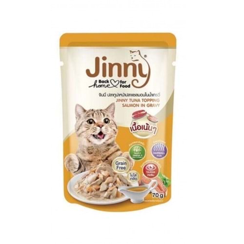Jinny Ton Balıklı Somonlu Gravy Tahılsız Kedi Yaş Maması 70 Gr