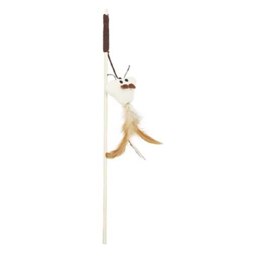 Zampa Çevre Dostu Tüylü Kedi Oltası, Beyaz 40 Cm
