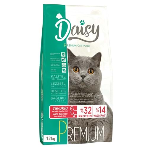 Daisy Premium Yetişkin Tavuk Etli Kedi Maması 12 Kg
