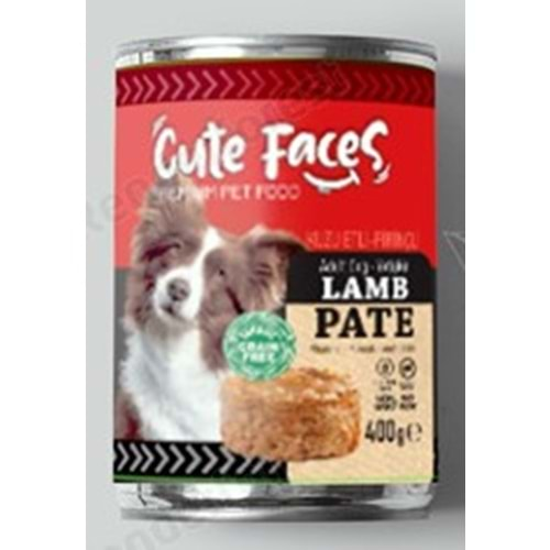 Cute Faces Tahılsız Pate Kuzu Etli Pirinçli Köpek Konserve 400 gr