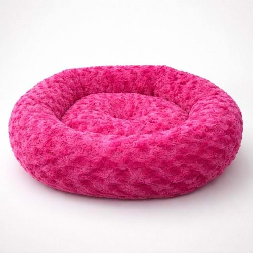 Simit Yatak Peluş Fuşya 55X55Cm