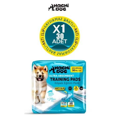 Hachidog Kaydırmaz Bantlı Tuvalet Eğitim Pedi 60X90 30 Lu (Mavi)