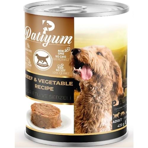 Patiyum Pate Sığır Etli & Sebzeli Yetişkin Köpek Konservesi 400 Gr