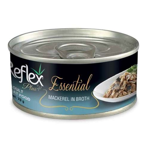Reflex Plus+ Essential Uskumru Suyu İçinde Uskumrulu Yetişkin Kedi Konservesi 70Gr